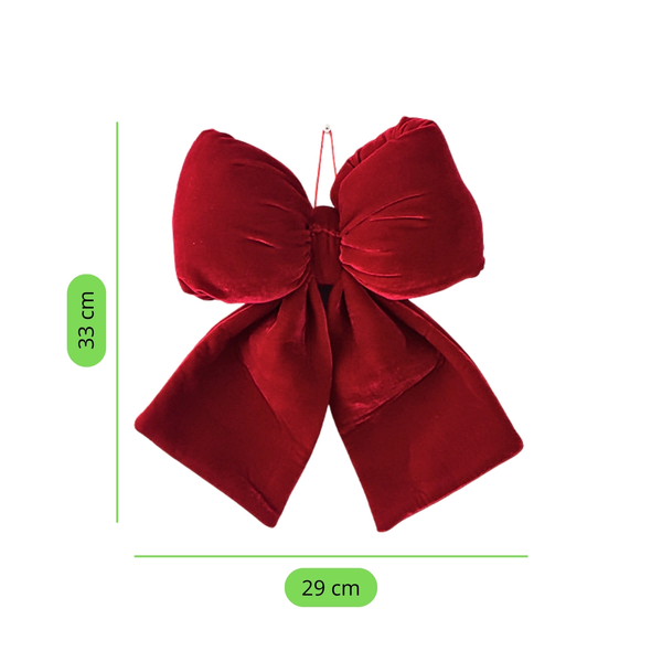 Holly Bow 01 29 x 33 Christmas Velour Bow