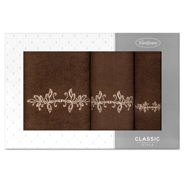 Towel Set 3pcs. Camellia 380 Brown+Beige