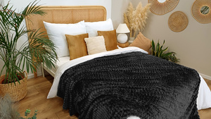 Koc 200 x 220 Mikrofibra Tłoczona Pluszowa Ala Plastry 3D 06