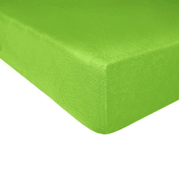 Terry sheet with elastic 025_D Dark Green 90x200