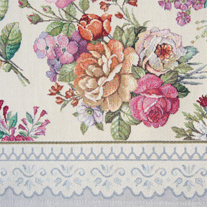 140 x 180 Decorative Tapestry Tablecloth 1175 Silver