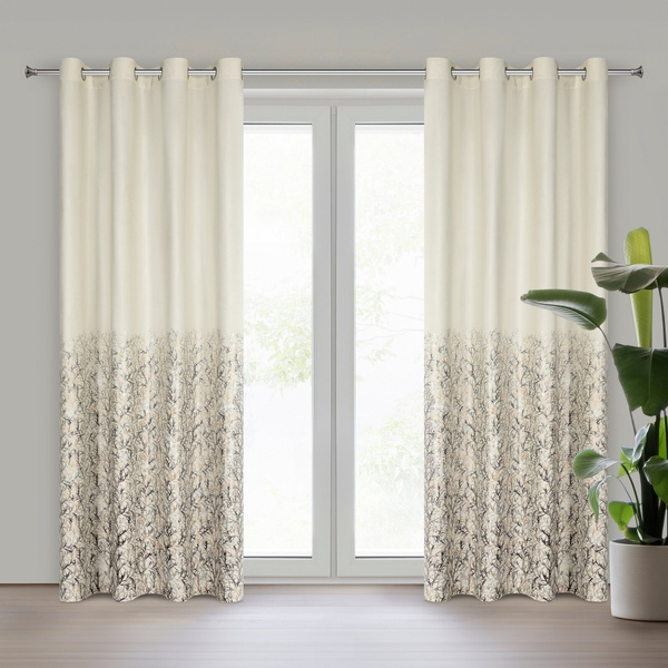 Zasłona 140 x 250 Welwet Przelotki Tori Krem