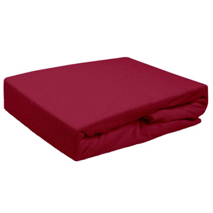 Terry sheet with elastic 019_D Maroon 80x140