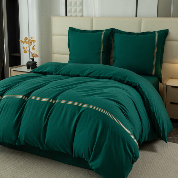 Pościel 200 x 220 3cz Gładka Z Haftem Lumera 06