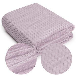 Blanket 160 x 200 Microfiber Zigzag Embossed Heather