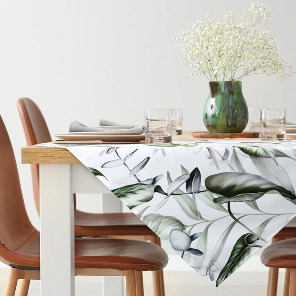 Obrus 85 x 85 Dekoracyjny Ellen Biały+Oliwka