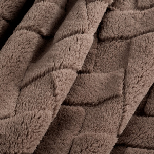 150 x 200 Plush Blanket Herringbone Caro C.Beige