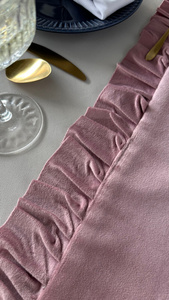 Table Runner 40 x 160 Decorative with Ruffles Ligia 05