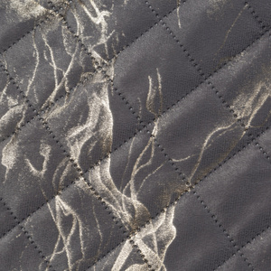 Quilted Velvet Bedspread 220 x 240 Luiz6 Steel+Gold