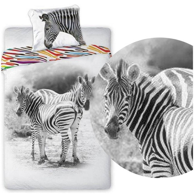 Pościel Młodzieżowa Bawełniana 367 Zebra 140x200NP 2 części 70x90