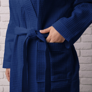 Gofer Unisex Cotton Bathrobe Vizzy L 05 Navy