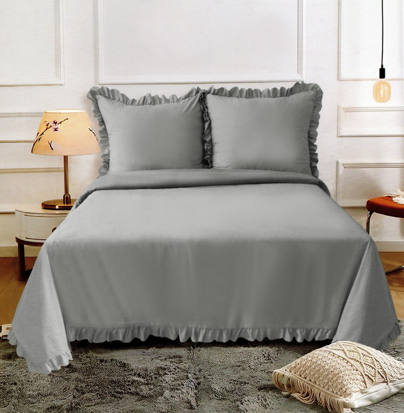 Pościel 200 x 220 3cz Satynowa z falbaną Nadir 03