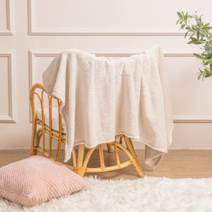 Koc 150 x 200 Pluszowy Mikrofibra Willy Beżowy