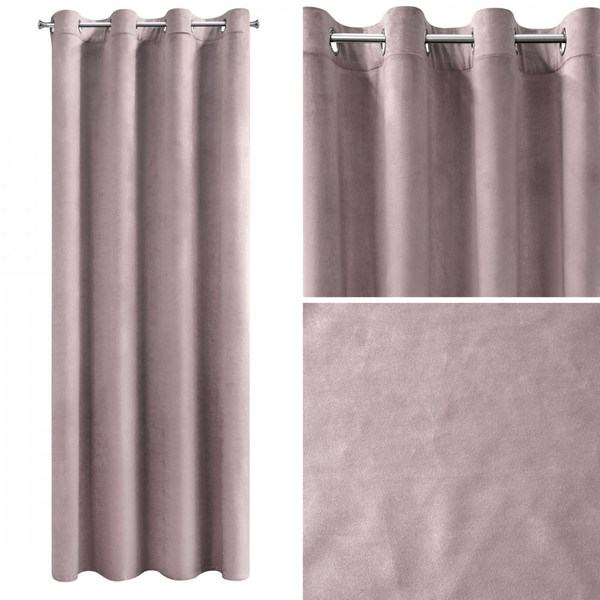 Curtain 140 x 250 Decorative Velvet Rosa Powder