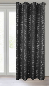 Curtain 140 x 250 Decorative Evi Black+Silver