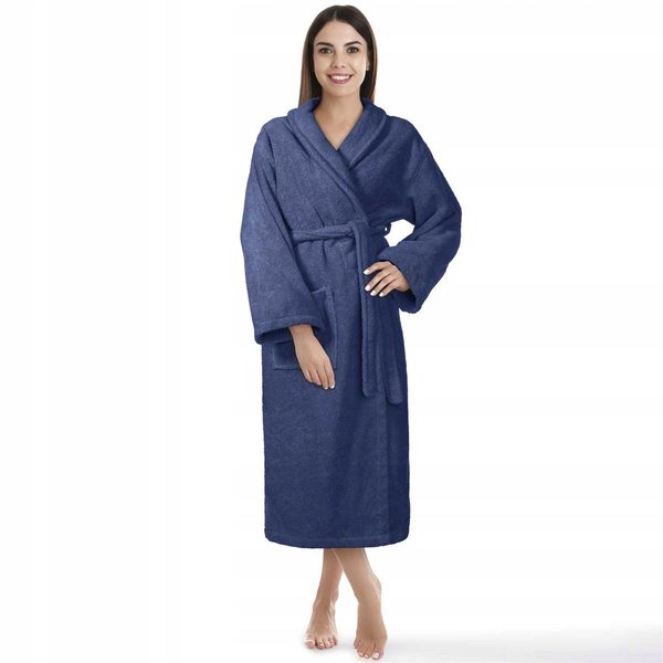 Szlafrok Hotelowy Bawełna Frotte Unisex XS Niebi