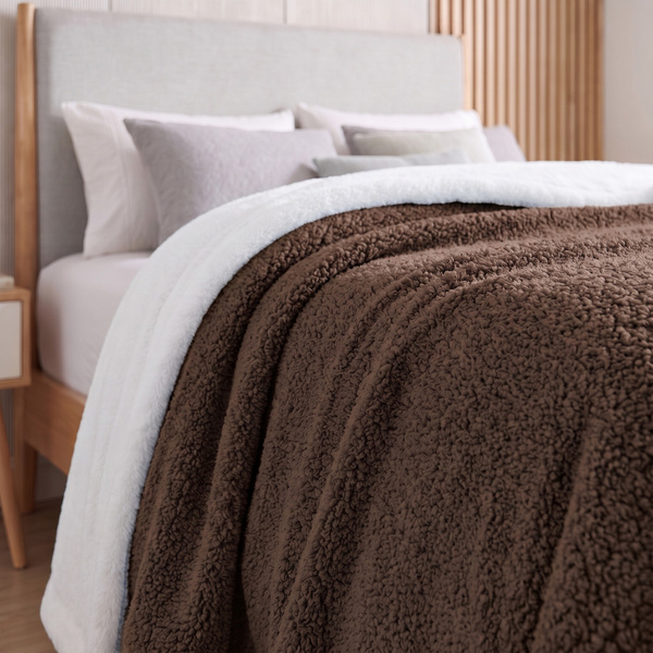 Koc 160 x 200 Boucle Bukla z Lamówką Mellori 03