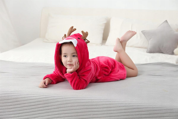Children's Microfiber Bathrobe L 130 Reindeer