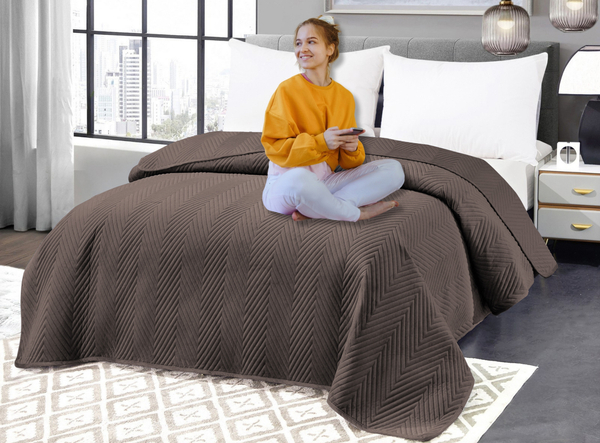 Bedspread 200 x 220 Embossed Velour Marieta 11