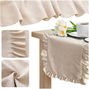 Table Runner 40 x 160 Decorative with Ruffles Ligia 02