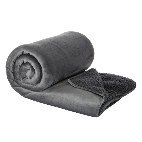 Blanket 70 x 160 Microfiber Double-sided Tedy Steel