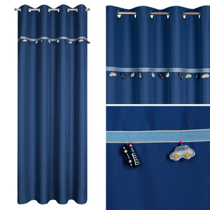 Curtain 140 x 250 Children's Eyelets Car2 C.Blue