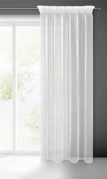 Decorative curtain Nice 140 x 270 Tape White