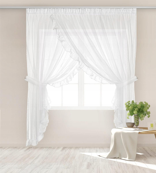 Firana 400 x 250 Dekoracyjna Bright Taśma Biel