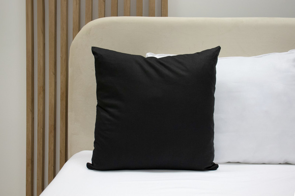 Poszewka Bawełna 45 x 45 Jednolita Ola Czarna Black