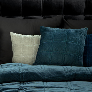 Decorative 45 x 45 Velvet pillowcase KRISTIN2 navy blue