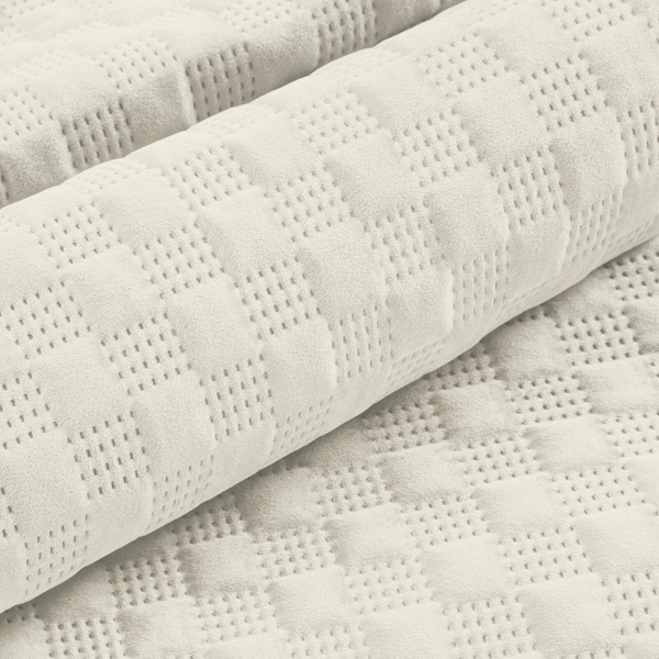 Quilted Velvet Bedspread 170 x 210 Sofia4 Cream