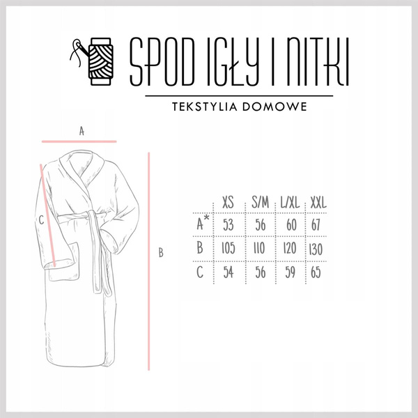 Szlafrok Bawełniany z Kapturem Unisex XS Grafit