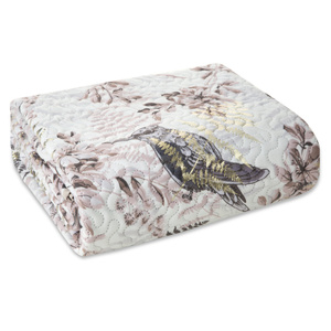 170 x 210 Quilted Poly White+Beige Bedspread