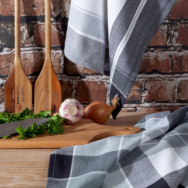 Komplet Ścierek 2szt 50 x 70 Bawełna Mona Czarny