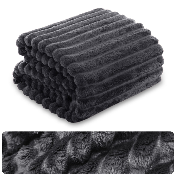 Blanket 200 x 220 Microfiber Stamped Stripes Nuvio 03