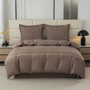 Pościel 200 x 220 3cz Gładka Z Haftem Lumera 03