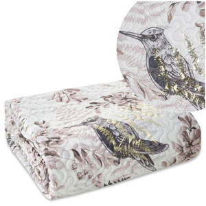 170 x 210 Quilted Poly White+Beige Bedspread