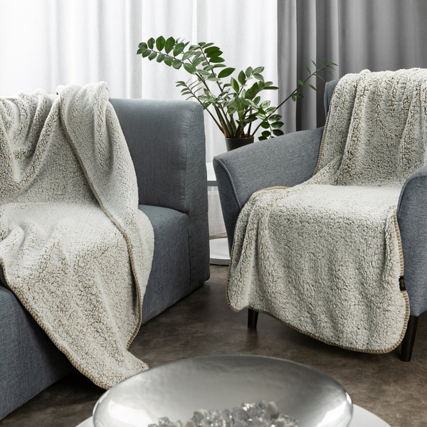 Koc 70 x 160 Mikrofibra Baranek Koala Beż+Biały