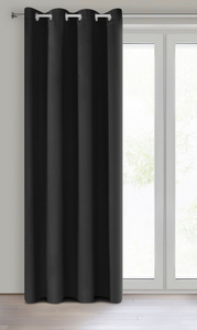 Zasłona 140 x 270 Dekoracyjna Blackout Logan Czarn