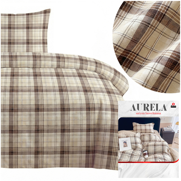 Pościel 140 x 200 2cz Satyna Bawełniana Aurela 01