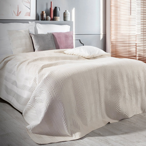 Sofia Cream 200 x 220 Decorative Velour Bedspread
