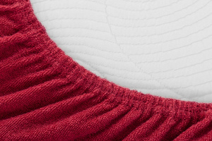 Terry sheet with elastic 019_D Maroon 90x200