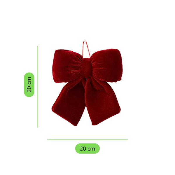 Kokarda 20 x 20 Świąteczna Welurowa Holly Bow 02