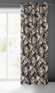 Curtain 140 x 250 Decorative Velvet Magi Black+Beige