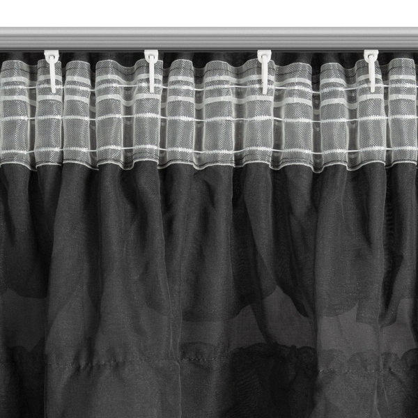 Firana 140 x 270 Dekoracyjna Gotowa Aura Czarny