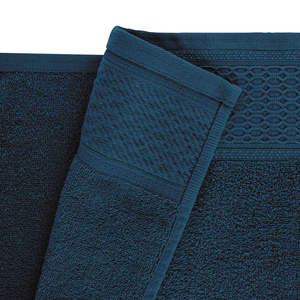 Set of 2 Towels Cotton Solano Navy Blue
