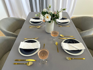 Tablecloth 120x220 Stain-Resistant Surbo Light Gray