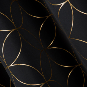 Blackout Abella Black+Gold Decorative Curtain 135 x 250
