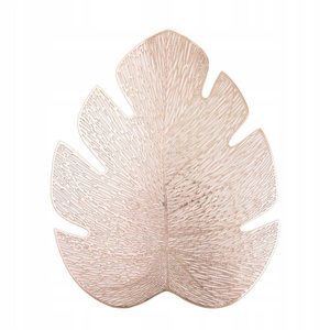 44 x 36 Decorative Monstera Rose Gold placemat