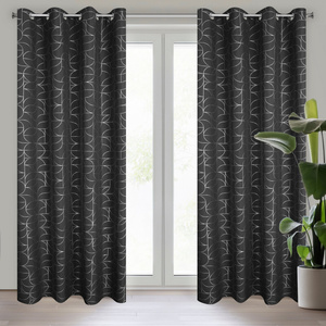Curtain 140 x 250 Decorative Evi Black+Silver